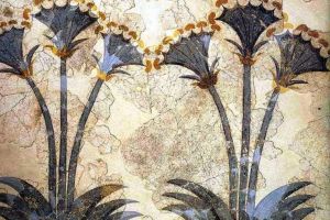 Papyrus fresco on Thera